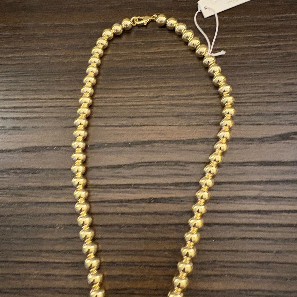 NEW Cate d’Argent Gold Beaded Heart Necklace - Picture 3 of 4